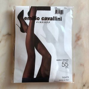 Emilio Cavallini Espresso Brown Tights 55 Denier L/XL New